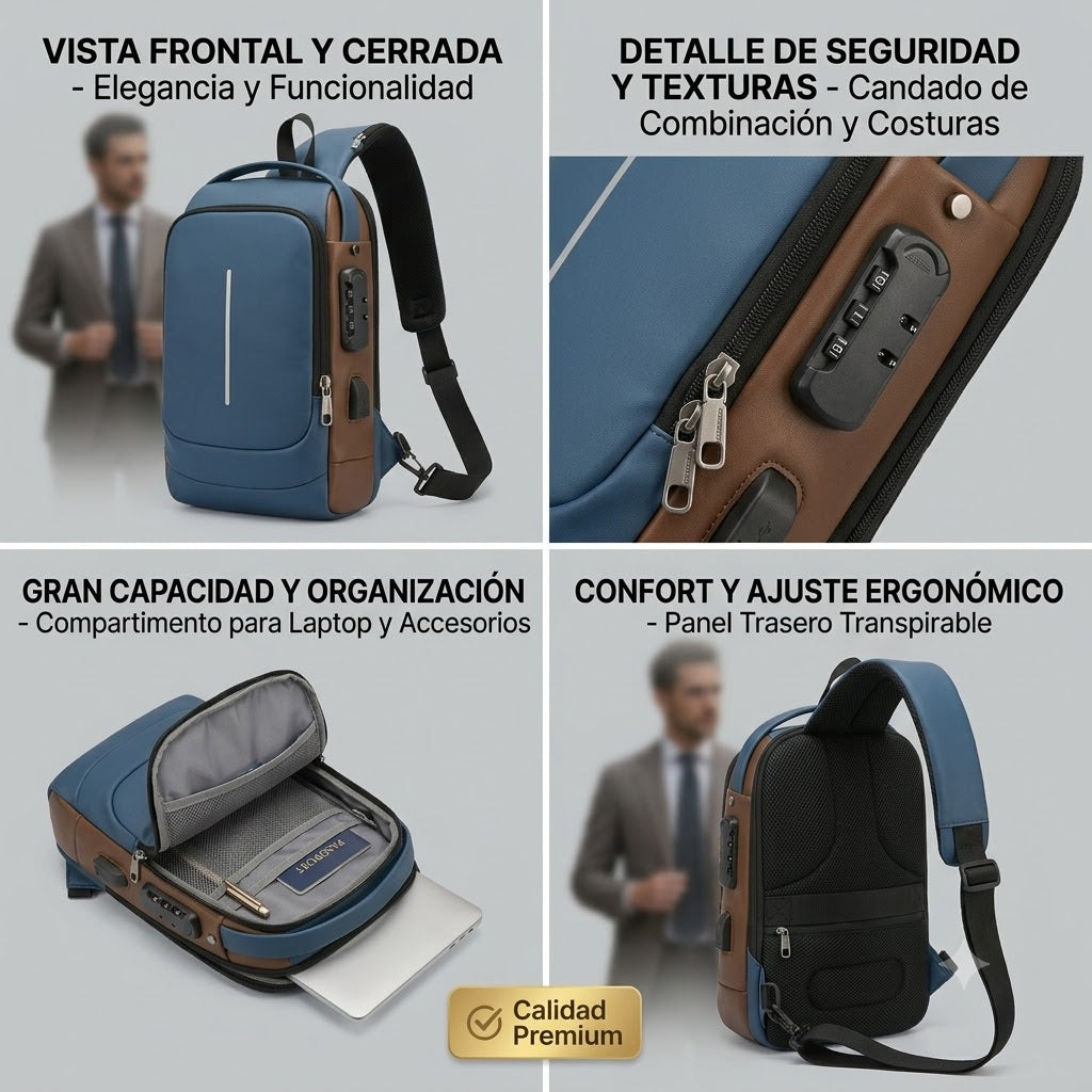 🛡️ Bolso Fashion Antirrobo USB